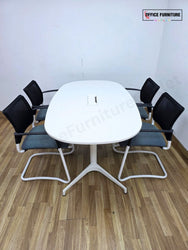 Oval Meeting Room Table with 4 Gresham SJX Chairs