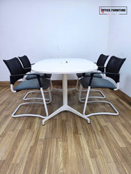 Oval Meeting Room Table with 4 Gresham SJX Chairs