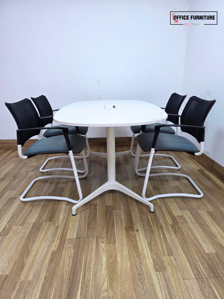 Oval Meeting Room Table with 4 Gresham SJX Chairs