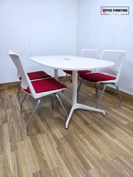 Oval Meeting Room Table with 4 Haworth Chairs