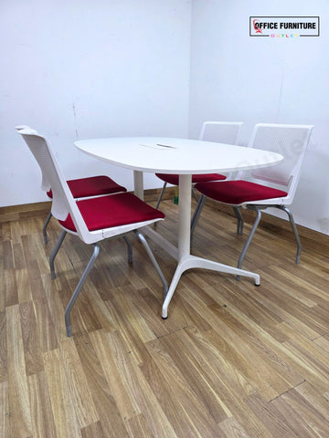 Oval Meeting Room Table with 4 Haworth Chairs