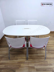 Oval Meeting Room Table with 4 Haworth Chairs