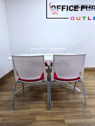 Oval Meeting Room Table with 4 Haworth Chairs