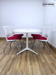 Oval Meeting Room Table with 4 Haworth Chairs