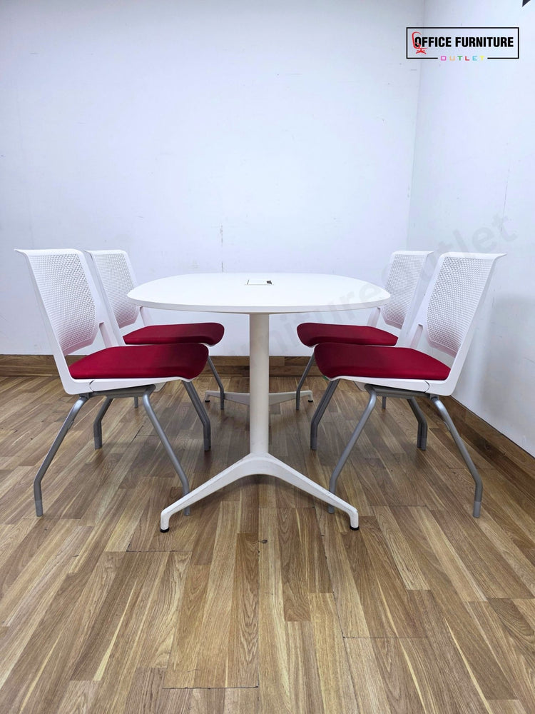 Oval Meeting Room Table with 4 Haworth Chairs
