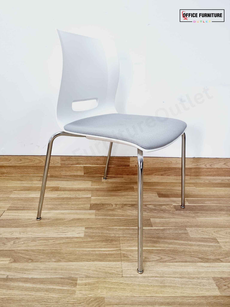 Round Canteen Table with Blue/Grey Allermuir Chairs