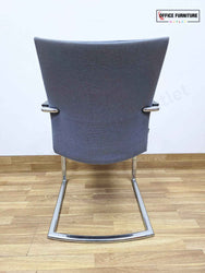 Round Oak Meeting Table with Four Klöber Chairs