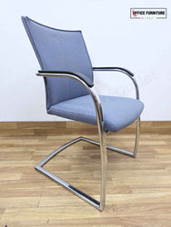 Round Oak Meeting Table with Four Klöber Chairs