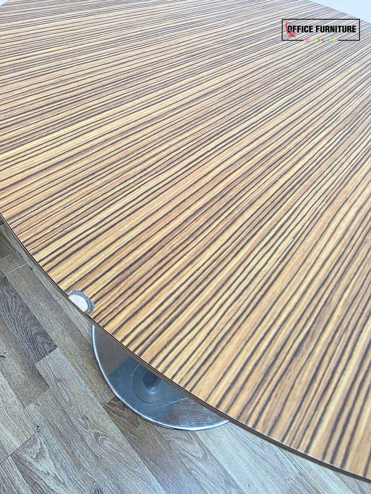 Round Walnut Office Canteen Table (80cm)