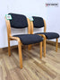 Set of 2 Madrid Visitor Chairs – Charcoal Fabric & Wooden Frame