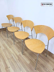 Set of 4 Allermuir Stackable Canteen Chairs