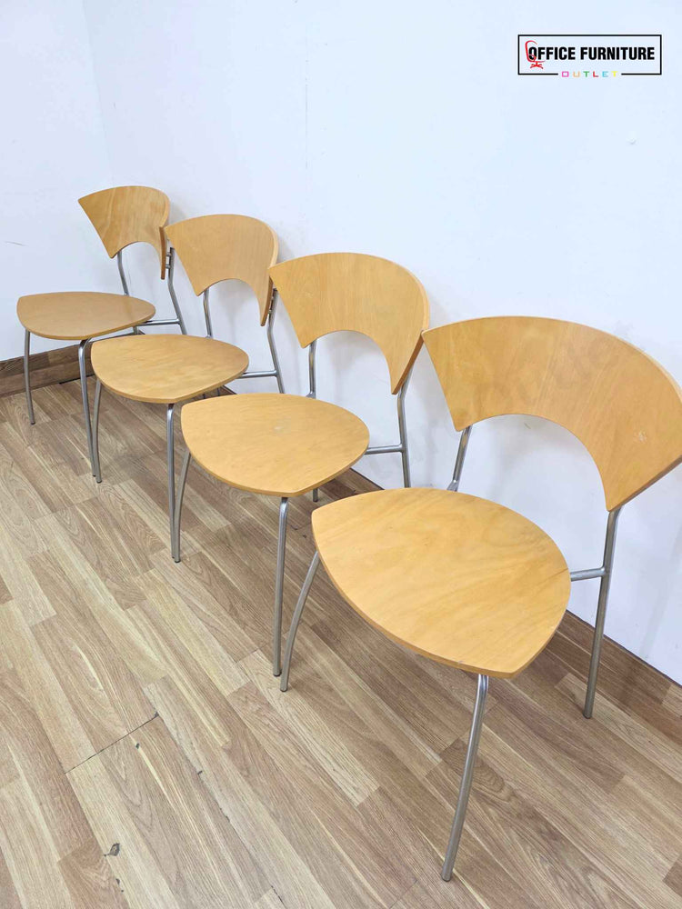 Set of 4 Allermuir Stackable Canteen Chairs