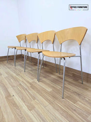 Set of 4 Allermuir Stackable Canteen Chairs