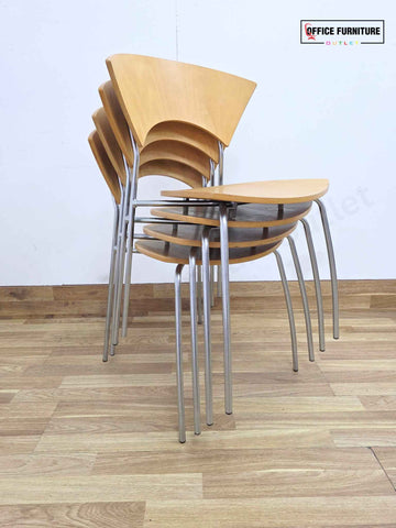 Set of 4 Allermuir Stackable Canteen Chairs