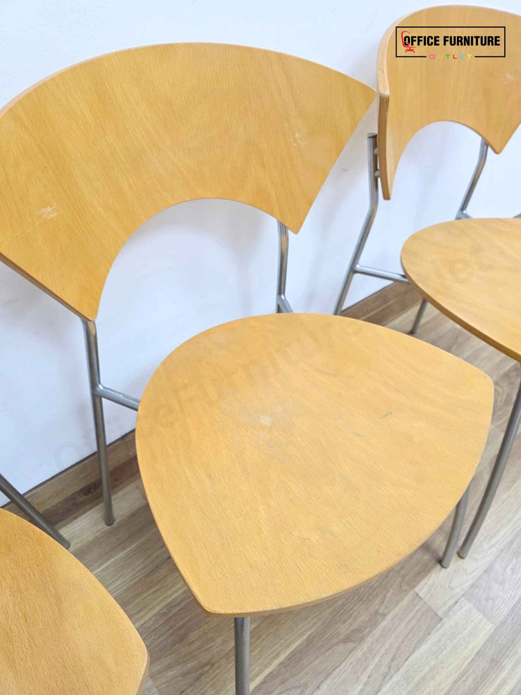 Set of 4 Allermuir Stackable Canteen Chairs