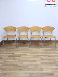 Set of 4 Allermuir Stackable Canteen Chairs