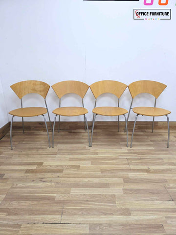 Set of 4 Allermuir Stackable Canteen Chairs