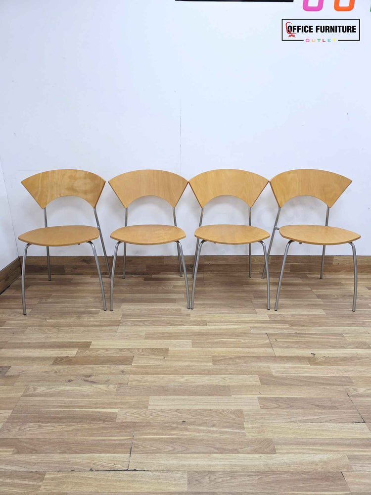 Set of 4 Allermuir Stackable Canteen Chairs