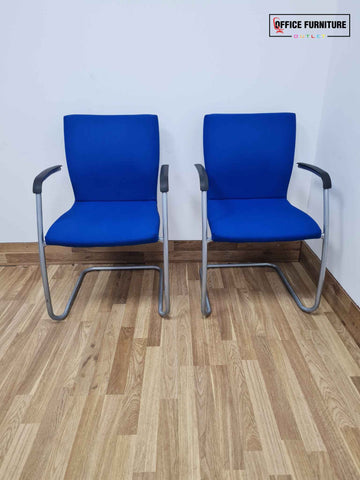 Set Of Two Blue Cantilever Chairs