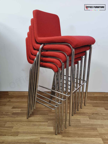 Steelcase B Free Bar Stools - Red - Set of 5
