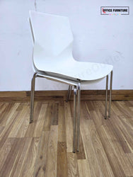 Strand+Hvass Four Design Stackable White Chairs – Set of 2