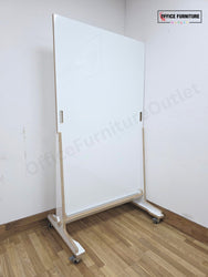 Tall Mobile Whiteboard Screen – Double Sided Office Room Divider on Wheels