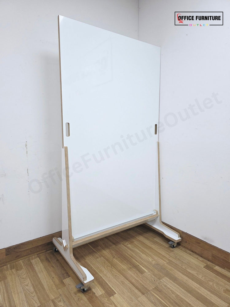 Tall Mobile Whiteboard Screen – Double Sided Office Room Divider on Wheels