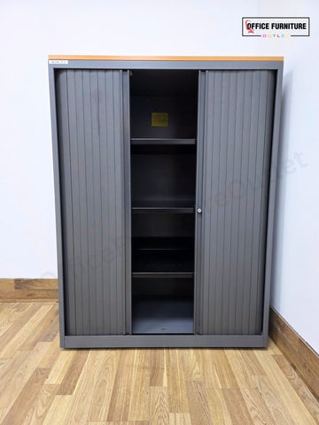 Triumph Mid-Level Tambour Oak Top Office Storage Cabinet (ST79)