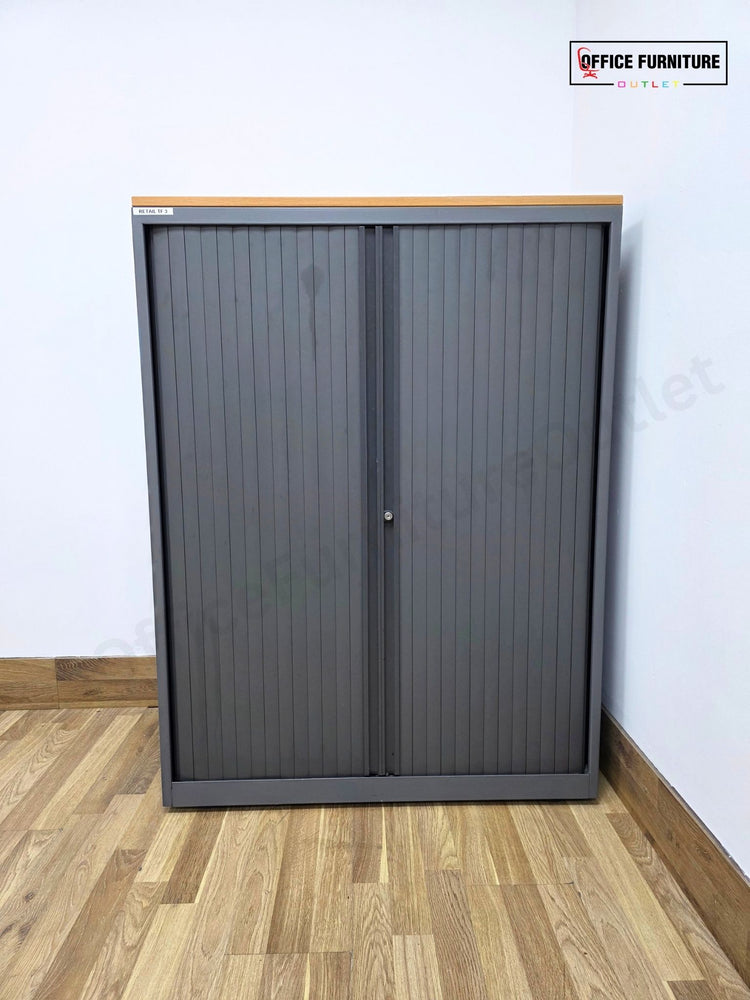 Triumph Mid-Level Tambour Oak Top Office Storage Cabinet (ST79)