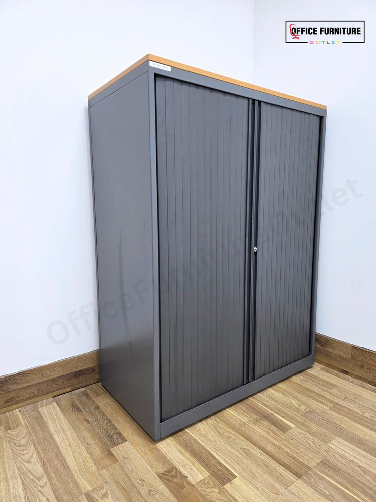 Triumph Mid-Level Tambour Oak Top Office Storage Cabinet (ST79)