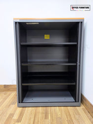 Triumph Mid-Level Tambour Oak Top Office Storage Cabinet (ST79)