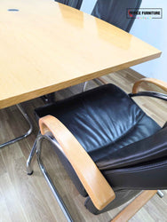 Vitra Meeting Table & 6 Zante Leather Meeting Chairs