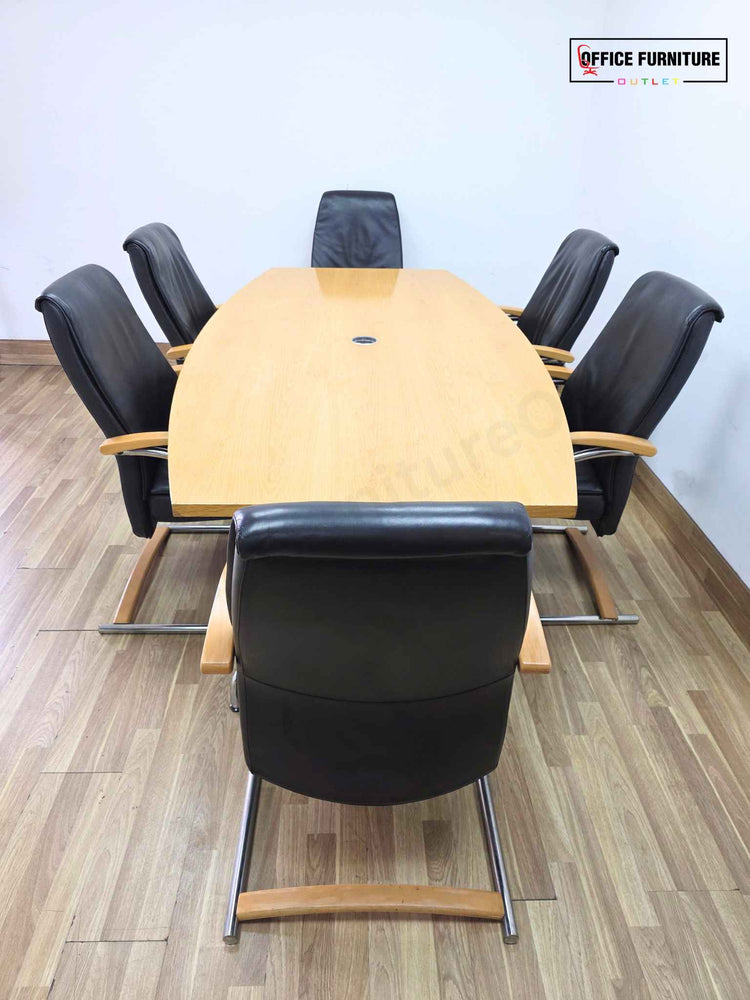 Vitra Meeting Table & 6 Zante Leather Meeting Chairs