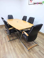 Vitra Meeting Table & 6 Zante Leather Meeting Chairs