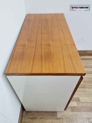 Walnut & White Low-Level Storage Cabinet