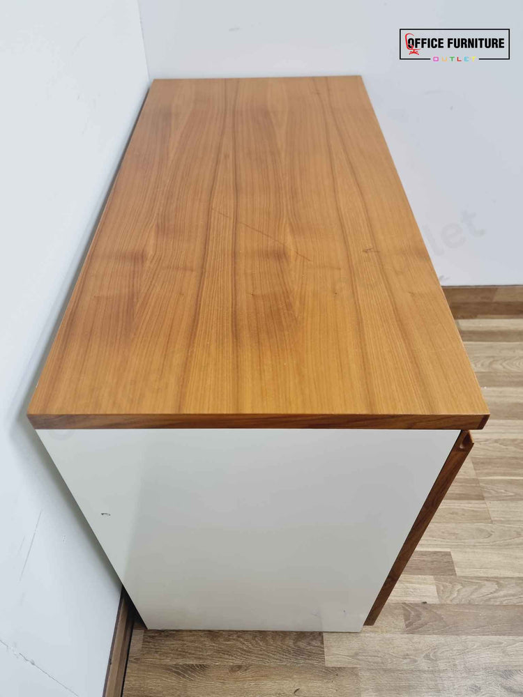 Walnut & White Low-Level Storage Cabinet