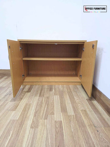Oak Coloured Double Door Office Cabinet (ST69)