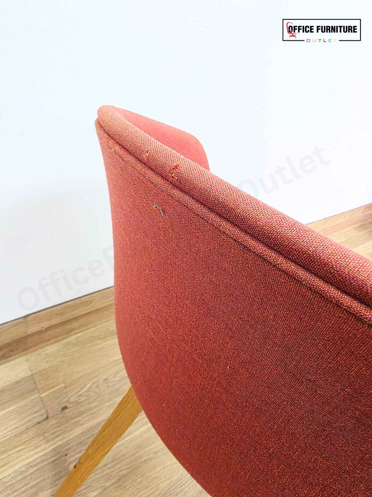 Set of 2 Burnt Orange Tub Chairs (Grade B - Light Rips on Backs)