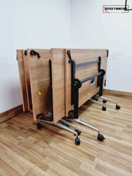 Set of Six Flip Top Tables with Fourteen Chairs