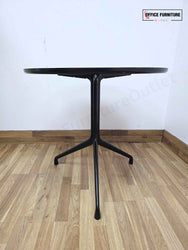 Black Round Canteen Table – Black Framework (RT04)