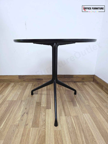 Black Round Canteen Table – Black Framework (RT04)