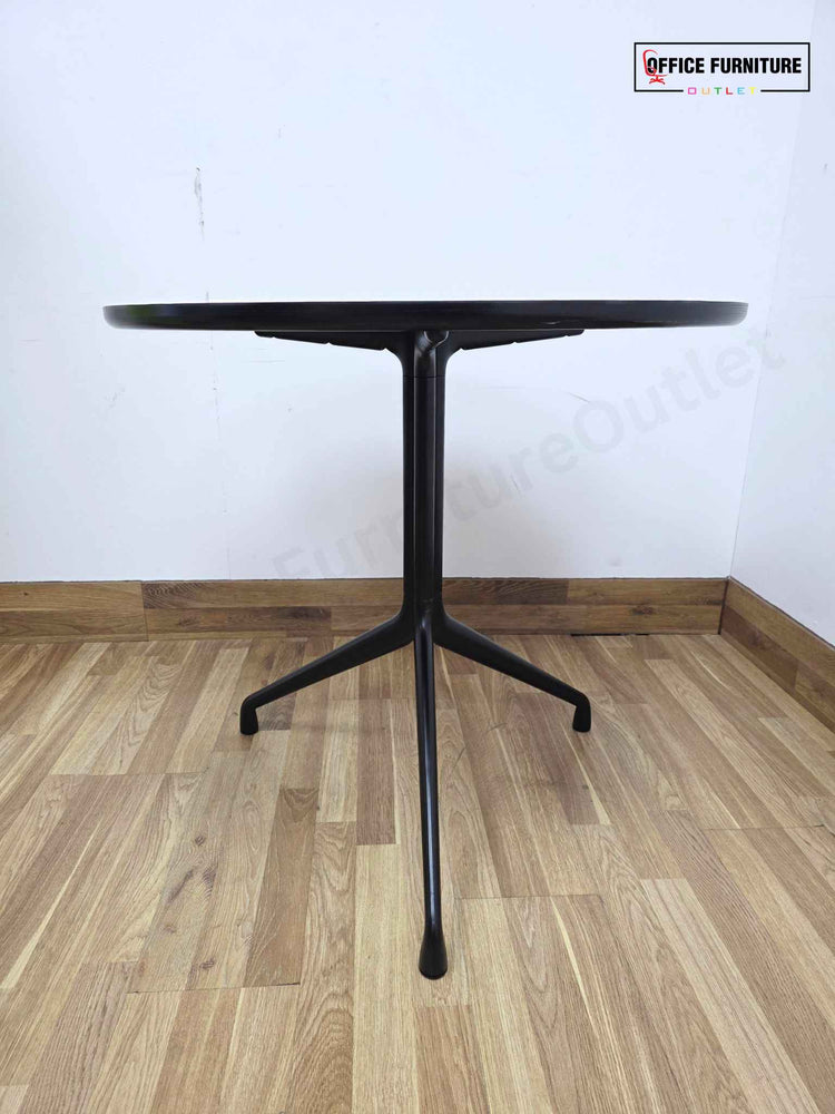 Black Round Canteen Table – Black Framework (RT04)