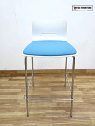 Allermuir White & Blue Bar Stool - Set of 3