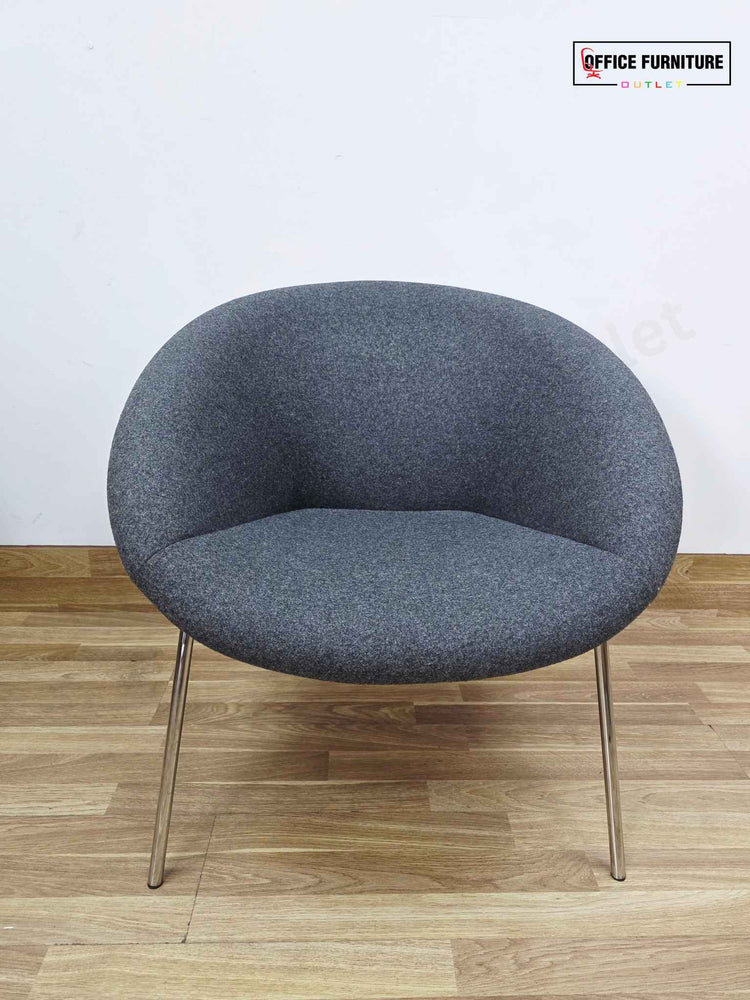 Walter Knoll 369 Armchair – Tub Chair in Grey Fabric (Pair)