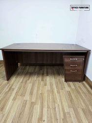 Executive Walnut Desk 180×100 + Pedestal – Office Desk UK