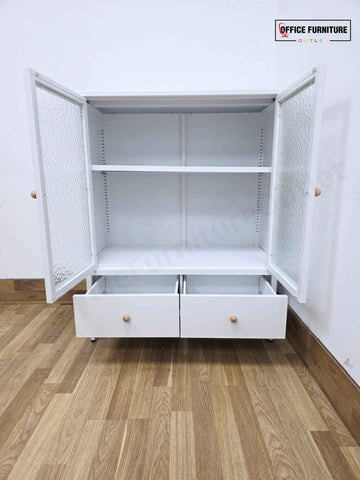 Metal Storage Cabinet – Double Doors & Drawers (ST55)