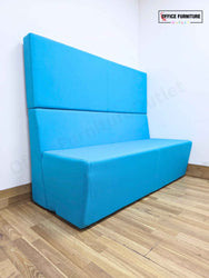 Teal High Back Seating Booths – Upholstered Reception / Breakout Booth Seating (Set of 2)