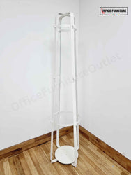 White Metal Coat & Umbrella Stand Rack