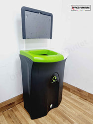 Dual Compartment Office Recycling Bin with Signboard