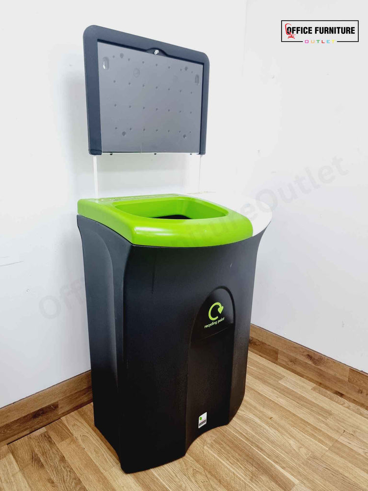 Dual Compartment Office Recycling Bin with Signboard